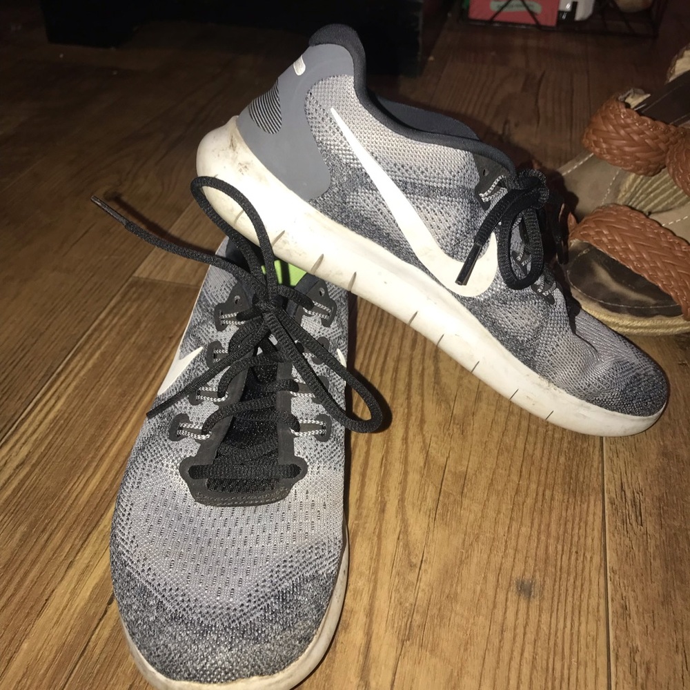 black & grey Nike shoes